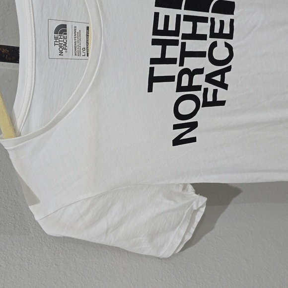 The North Face Women's White Short Sleeve Tee Black Logo T-Shirt Medium - Picture 4 of 11